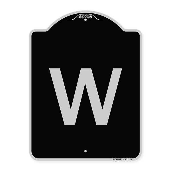 Signmission Sign with Letter W Heavy-Gauge Aluminum Architectural Sign, 24" x 18", BS-1824-22920 A-DES-BS-1824-22920 - main